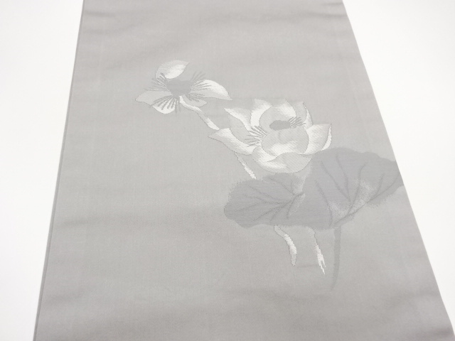  花葉模様織出し開き名古屋帯（額縁仕立て）